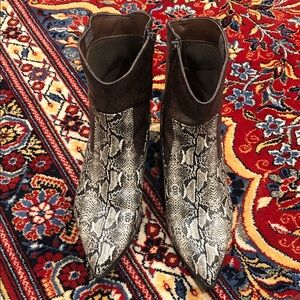 JustFab Snake Print Ankle Boots